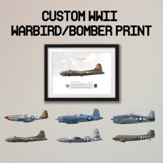 Custom WWII U.S. Aircraft Poster | Vintage Warbird & Bomber Print | Personalized Litho Wall Art